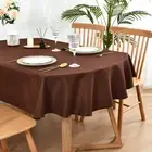 Tablecloth 60 x 84 Inch Washable Fabric Table Cloth Solid Chocolate Table Cover