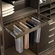 Pull Out Trousers Hanger Rack Pants Hanger Bar, Retractable Clothes Organizers Shelf,Closet Wardrobe Rack for Hanging Clothes for Home Closet,Space Saving and Storage KeYJ