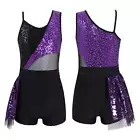 Kids Girls Sequins Hip-Hop Jazz Ballet Gymnastics Dance Leotard Unitard Jumpsuit