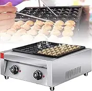 Electric Heating Takoyaki Grill Pan, Cast Iron Japanese Commercial Takoyaki Maker, 30 Holes, Hole Size 5 Cm