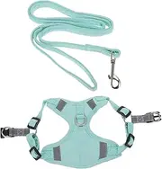 Outdoor Walking Harness Cat Harness Leash Pulling Rope and Collar Set Stainless Steel Ring for Pet Safety