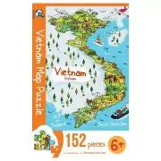 Vietnam Illustrated Map Wooden Jigsaw Puzzle for Children and Adults - 152-Piece