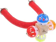 DRESSOOS Bird Perch Stand with Bell Shaped Wood Parrot Perch for Cockatiels and Parakeets Increases Activity Space Easy to Clean Durable Design for Fun and Exercise