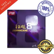 DHS Hurricane 8 Hard Table Tennis & Ping Pong Rubber, Choose Color and Thickness