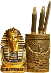 Ancient Egyptian Pencil Holder, Egyptian King Pharaoh Pen Cup, Pen Holder