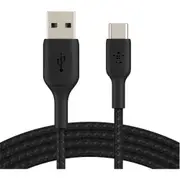 Belkin BoostCharge Braided USB-A to USB-C Cable - 15cm - Black [CAB002bt0MBK]