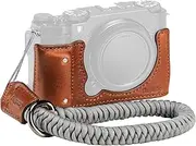 SMALLRIG X-M5 Leather Half Case Kit for FUJIFILM X-M5, Including Leather Half Case, Wrist Strap, Genuine Leather Material, Portable and Protecting (Brown) - 4880
