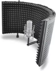 Microphone Isolation Shield - Sound Dampening Foam, Studio Quality, Easy Setup,