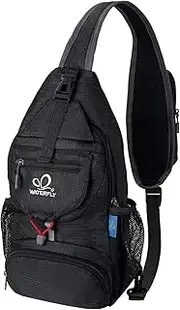 WATERFLY Packable Small Crossbody Sling Backpack Shoulder Chest Bag Daypack for Hiking Traveling