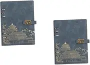 Beavorty Pcs Simple Notebook for Daily Planning Business School Travel Lined Paper Pu Leather Cover a Size Detachable Pages