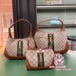 GUCCI 古馳包包 JACKIE 1961 復古帆布雙G水餃包 單肩斜跨包 手提包 腋下包636709