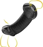 Silicone Penis Rings Sheath Male Penis Sleeve Girth Reusable Penis Sleeve Extender Enlarger Enhancing for Adult Men
