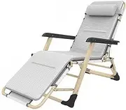 Zero Gravity Lounge Chair, Lounge Chair Folding Lunch Break Sleeping Chair Office Folding Chair Backrest Home Balcony Lazy Leisure Beachchair with Cushion Lounge Chair (Color : B) Comfortable