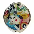 Mother of Pearl Man Women Face Makeup Cosmetic Handbag Compact Magnifying Mirror