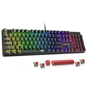 Mechanical Gaming Keyboard Wired, 11 Programmable Backlit Modes, Hot-Swappabl...