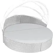 Splicing 75" Round Daybed Cushion Replacement Cover Breathable Water-resistantOutdoor Patio Furniture Sunbed Half Enclosed Cushion Covers (Gray)