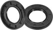 uxcell Oil Seal, TC 30mm x 52mm x 7mm Nitrile Rubber Cover Double Lip with Spring for Mechanical Motive Axle Bearing Shaft, Black 2 Pcs