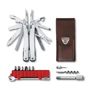 Victorinox SwissTool Spirit X (plus Ratchet Wrench Kit and Leather Pouch) Swiss Army Knife - Silver