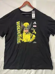 Adidas Wolverine Mens Shirt 2XL XXL Deadpool & Wolverine Marvel Comics Movie Tee
