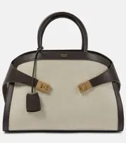 [Ferragamo] Ferragamo Hug Medium canvas and leather tote bag One Size neutrals