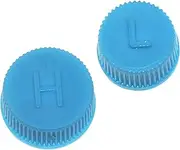ZIMISI Blue Replacement Car A/C Valve Core Caps, Leakproof R134a Air Conditioning Repair System Charging Port Caps, High Low Pressure Valve Core Caps Seal Kit for Most Vehicles (2PCS)