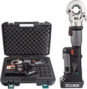 Electric Hydraulic Crimping Plier, Rechargeable Hydraulic Crimping Tool for Copper and Aluminium Terminals, with 1.5Ah Battery, Crimping Range 16-300
