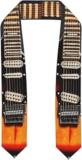 [EdWal] orange electric guitars print Graduation Stole and Sash Class for Unisex Adult Honor Stole Honor Stole of 2025