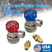 A/C R134A Quick Coupler Connector Adapters High/Low Manifold AC Gauge Auto Set