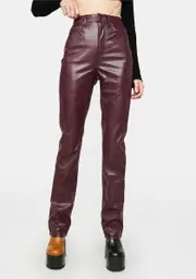 [AFRM] Heston Vegan Leather Straight Leg Pants