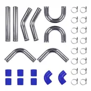 [MaXpeedingrods] Universal Turbo Boost Intercooler Pipe Kit 2.5 inch 64mm 8 Pcs Aluminum Piping Blue