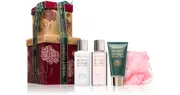IDC Institute Secret Stories women's gift set silky body milk 100 ml + cleansing shower gel 100 ml + moisturizing hand cream 50 ml + cleansing sponge