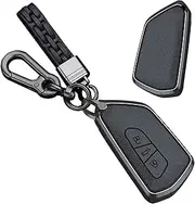 TECART Intelligent Key Case fit for VW Volkswagen Golf 8 MK8 GTI GTD ID.3 ID.4 Smart Car Key Fob Holder fit for Seat Tarraco Ateca Leon Skoda Octavia Leather Key Fob Case Protector 2 Buttons B Black