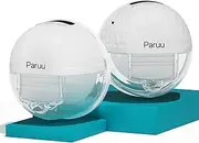 Paruu P10 Hands-Free Breast Pump Wearable, 338mmHg Strong Suction, Low Noise, 4 Modes & 9 Levels,19/21/24/28mm Insert/Flange, 2 Pack (White)