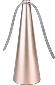 Fly Swatter Fan by AlphaDesignLuxe (USB or AA Battery Powered), Repellent Outdoor Indoor Portable Table Top Fan Fly Spinner with Holographic Blades for Picnic Patio Home Party BBQ (Bronze)