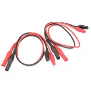 Banana plug to aligator clip test lead 4FLUKE multimeter R+B 40cm 2 pairs P1040