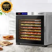Stainless Steel Food Dehydrator Jerky Fruit Dryer Machine w/ Timer 24hr Silver