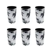 6x Good Vibes Outdoor Can Cooler Stubby Holder Skinny 6.5x12cm Havana Print
