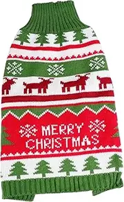 ifundom Christmas Elk Pattern Dog Sweater Warm Pet Costume for Party Comfortable for Holiday Celebrations and Festive Gatherings Present for Dogs