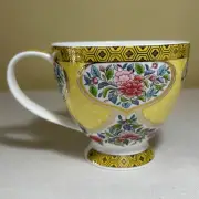 NEW IN BOX Dunoon Skye Kyoto yellow tea cup with 22 carat real gold details
