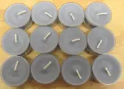 PartyLite Tealight Candles - By the Fire - Box of 12 Gray Wax Candles (830)