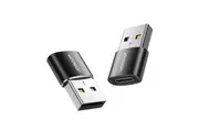 USB A Male to USB-C / Type-C Female OTG Adapter Black 2 Pcs
