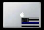 Thin Blue Line Subdued America Decal Sticker 6" x 3.12" Laptop Mac Dell Vehicle