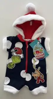 NEW! Peter Alexander The Grinch Baby One Piece Christmas Pyjamas Size 0000 Newbo