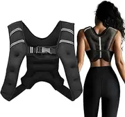 Weighted Vest, 3KG/5KG/8KG/10KG Body Weight Vests, Weight Vest with Reflective Stripe for Workout, Strength Training, Running, Fitness, Muscle Building, Weight Loss, Weightlifting