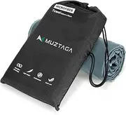 Muztaga Microfiber Beach Towel-Perfect for Travel, Sports, Camping, Swimming, Yoga, Gym- Quick Dry, Sand Free, Compact, Lightweight, Absorbent (Grey,Large (160x90cm, 63x35”))
