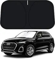 D-Lumina Windshield Sun Shade for 2018-2025 Au-di Q5 Accessories, Front Window Sunshade Sun Visor Protector Block UV Rays Heat, Foldable 2 Layers 210T Material