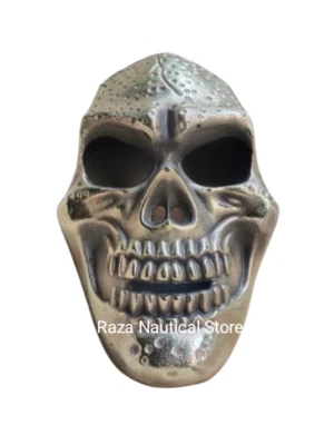 The Halloween Horror Aluminium Skull Mask Brass Finish Skeleton Skull face Mask