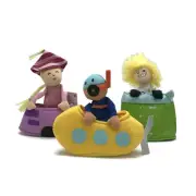 Manhattan Toy Pop Out Pals People Finger Puppets Scientist Princess Scuba Set 3