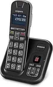 [Emporia] TALKHOME DECT with TAM Cordless Phone - Black/Silver