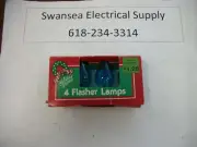 Holiday Home 4 Flasher Lamps Blue C7-1/2 120V Candelabra Base NO. 44-524